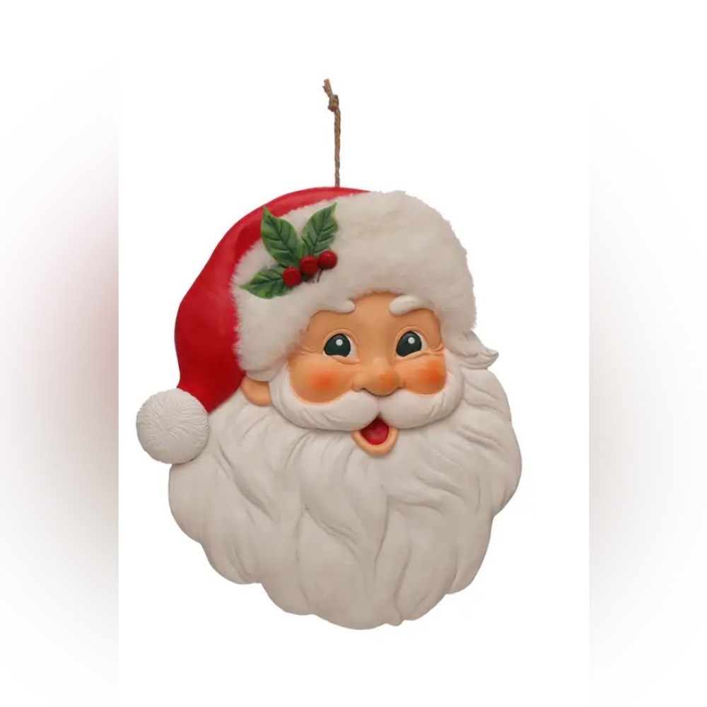Ceramic hanging Santa Claus NEW NWT CHRISTMAS wal decor festive